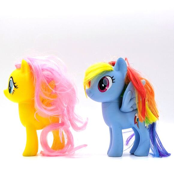 MLP My Little Pony G4 Fluttershy Rainbow Dash 2016 Hasbro 6” Blue Yellow Ponies - Picture 2 of 7